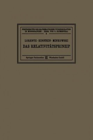 Kniha Das Relativitatsprinzip Hendrik Antoon Lorentz