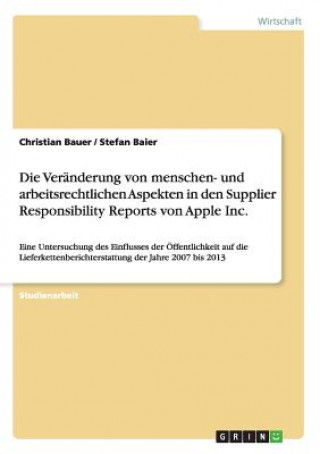 Carte Veranderung von menschen- und arbeitsrechtlichen Aspekten in den Supplier Responsibility Reports von Apple Inc. Christian Bauer