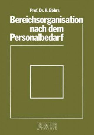 Kniha Bereichsorganisation Nach Dem Personalbedarf Hermann Böhrs