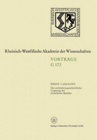 Buch Der Architekturgeschichtliche Ursprung Der Christlichen Basilika Ernst Langlotz