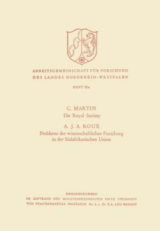 Book Royal Society. Probleme Der Wissenschaftlichen Forschung in Der Sudafrikanischen Union C. Martin