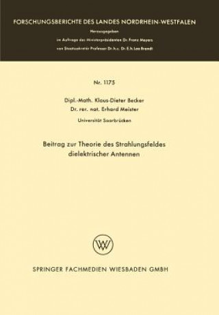 Книга Beitrag Zur Theorie Des Strahlungsfeldes Dielektrischer Antennen Klaus-Dieter Becker