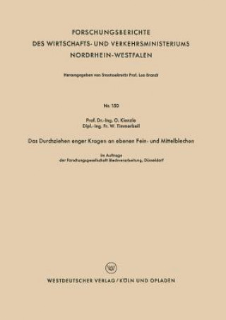 Kniha Durchziehen Enger Kragen an Ebenen Fein- Und Mittelblechen Otto Kienzle