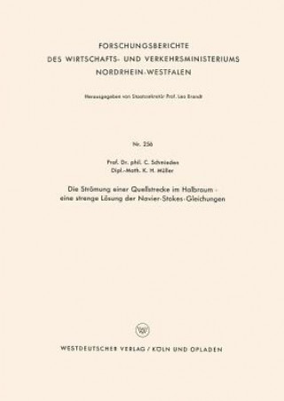 Kniha Die Stroemung Einer Quellstrecke Im Halbraum -- Eine Strenge Loesung Der Navier-Stokes-Gleichungen Curt Schmieden