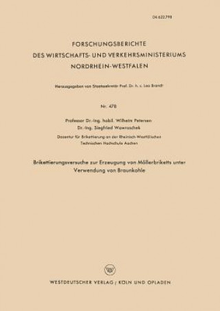 Könyv Brikettierungsversuche Zur Erzeugung Von M llerbriketts Unter Verwendung Von Braunkohle Wilhelm Petersen