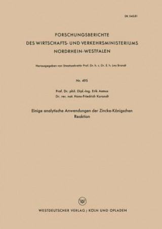 Buch Einige Analytische Anwendungen Der Zincke-Koenigschen Reaktion Erik Asmus