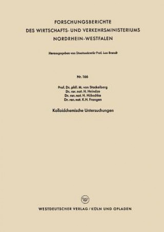 Carte Kolloidchemische Untersuchungen M. von Stackelberg