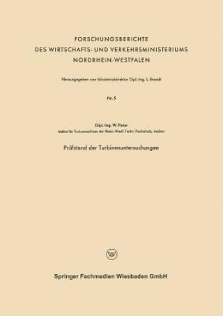 Kniha Pr fstand Der Turbinenuntersuchungen Werner Fister