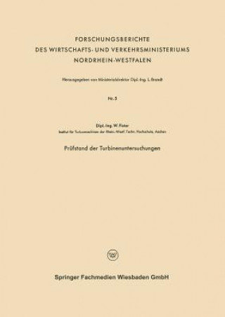 Livre Pr fstand Der Turbinenuntersuchungen Werner Fister