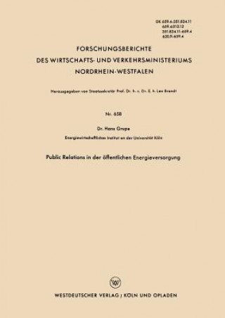 Livre Public Relations in Der OEffentlichen Energieversorgung Hans Grupe