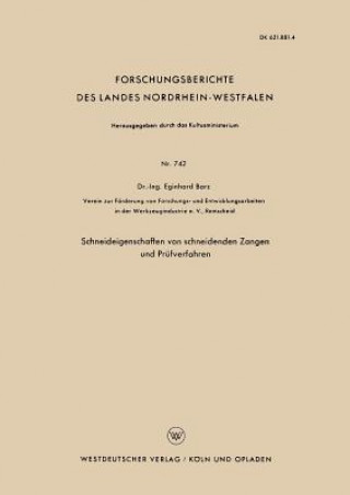 Buch Schneideigenschaften Von Schneidenden Zangen Und Pr fverfahren Eginhard Barz