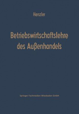 Buch Betriebswirtschaftslehre Des Aussenhandels Reinhold Henzler