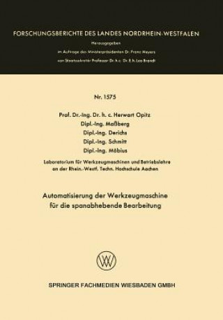 Carte Automatisierung Der Werkzeugmaschine Fur Die Spanabhebende Bearbeitung Herwart Opitz