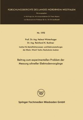 Carte Beitrag Zum Experimentellen Problem Der Messung Schneller Elektrodenvorg nge Helmut Winterhager