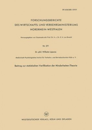 Könyv Beitrag Zur Statistischen Verifikation Der Minderheiten-Theorie Wilhelm Lejeune