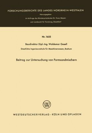 Knjiga Beitrag Zur Untersuchung Von Formsandmischern Waldemar Gesell