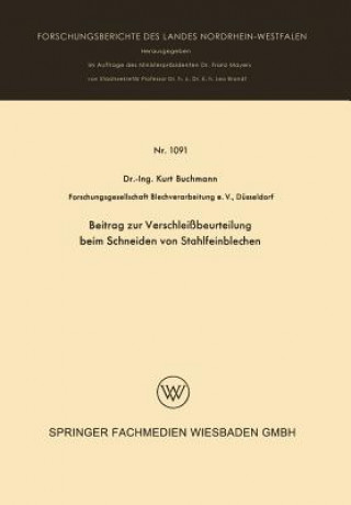 Buch Beitrag Zur Verschleissbeurteilung Beim Schneiden Von Stahlfeinblechen Kurt Buchmann