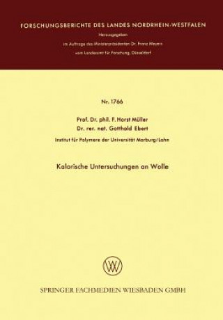 Knjiga Kalorische Untersuchungen an Wolle Friedrich Horst Müller