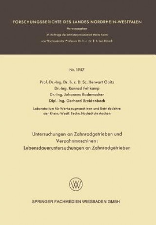 Knjiga Untersuchungen an Zahnradgetrieben Und Verzahnmaschinen Herwart Opitz