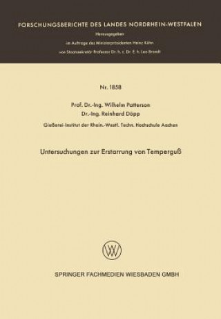 Kniha Untersuchungen Zur Erstarrung Von Tempergu Wilhelm Patterson
