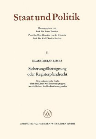 Kniha Sicherungs bereignung Oder Registerpfandrecht Klaus Melsheimer