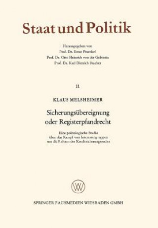 Könyv Sicherungs bereignung Oder Registerpfandrecht Klaus Melsheimer