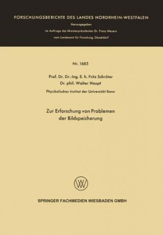 Knjiga Zur Erforschung Von Problemen Der Bildspeicherung Fritz Schröter