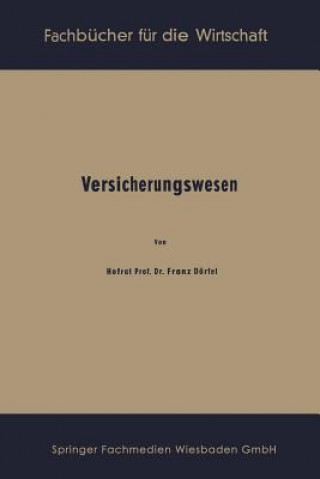 Knjiga Versicherungswesen Franz Dörfel