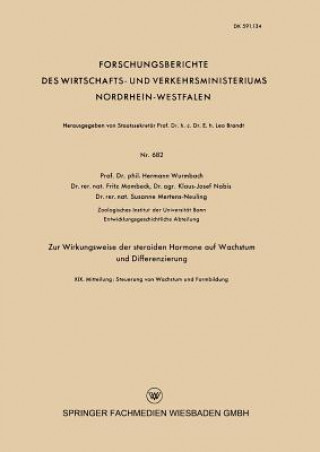 Könyv Zur Wirkungsweise Der Steroiden Hormone Auf Wachstum Und Differenzierung Hermann Wurmbach