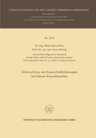 Carte Untersuchung Von Hyperschallstroemungen Bei Kleinen Reynoldszahlen Klaus Hans Finke