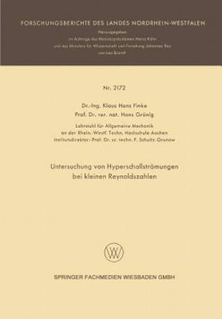 Buch Untersuchung Von Hyperschallstroemungen Bei Kleinen Reynoldszahlen Klaus Hans Finke