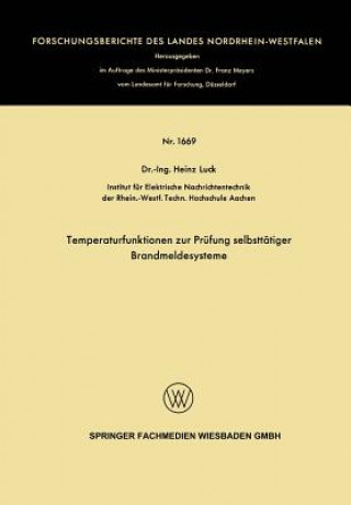 Книга Temperaturfunktionen Zur Prufung Selbsttatiger Brandmeldesysteme Heinz Luck