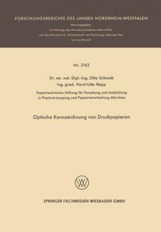 Könyv Optische Kennzeichnung Von Druckpapieren Otto Schwab