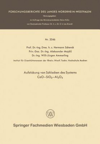 Könyv Aufstickung Von Schlacken Des Systems Cao--Sio2--Al2o3 Hermann Rudolf Schenck