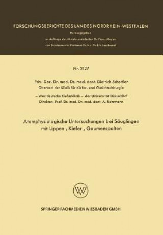Carte Atemphysiologische Untersuchungen Bei Sauglingen Mit Lippen-, Kiefer-, Gaumenspalten Dietrich Schettler