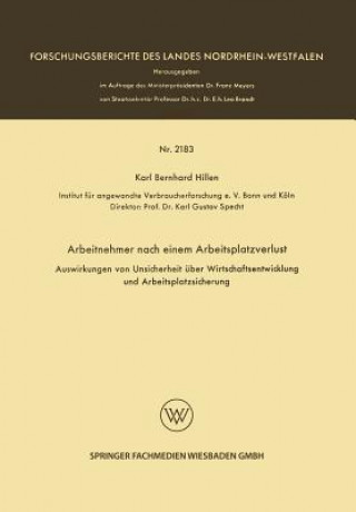 Knjiga Arbeitnehmer Nach Einem Arbeitsplatzverlust Karl Bernhard Hillen