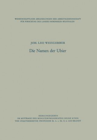 Libro Namen Der Ubier Joh. Leo Weisgerber