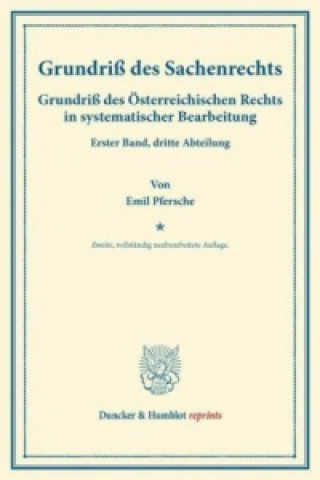 Książka Grundriß des Sachenrechts. Emil Pfersche