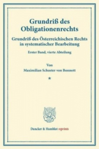 Carte Grundriß des Obligationenrechts. Maximilian Schuster von Bonnott