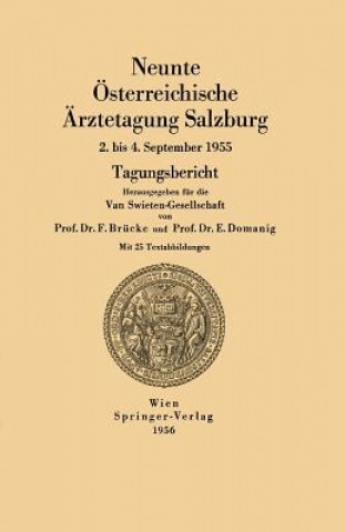 Knjiga Neunte OEsterreichische AErztetagung Salzburg F. Brücke