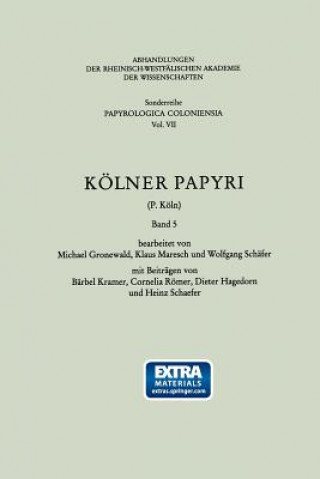 Kniha Koelner Papyri (P. Koeln) Bärbel Kramer