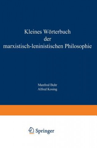 Buch Kleines W rterbuch Der Marxistisch-Leninistischen Philosophie Manfred Buhr