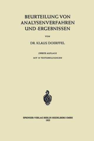 Kniha Beurteilung Von Analysenverfahren Und -Ergebnissen Klaus Doerffel