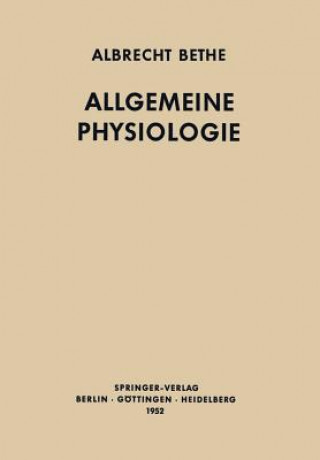 Kniha Allgemeine Physiologie Albrecht Bethe