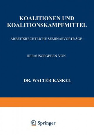 Kniha Koalitionen Und Koalitionskampfmittel Walter Kaskel