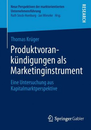 Kniha Produktvorankundigungen ALS Marketinginstrument Thomas Krüger