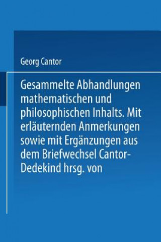 Kniha Gesammelte Abhandlungen Georg Cantor