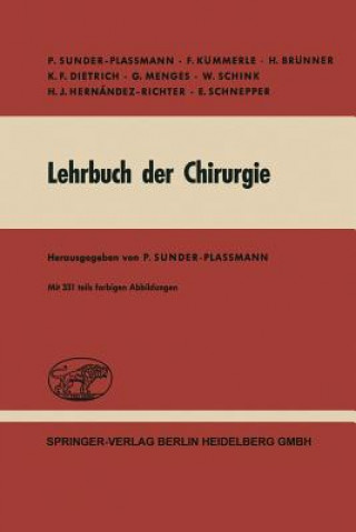 Libro Lehrbuch Der Chirurgie P. Sunder-Plassmann