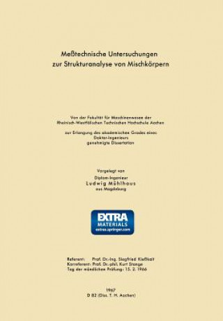 Carte Messtechnische Untersuchungen Zur Strukturanalyse Von Mischkoerpern Ludwig Mühlhaus