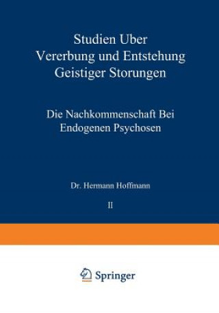 Carte Studien UEber Vererbung Und Entstehung Geistiger Stoerungen Hermann Hoffmann